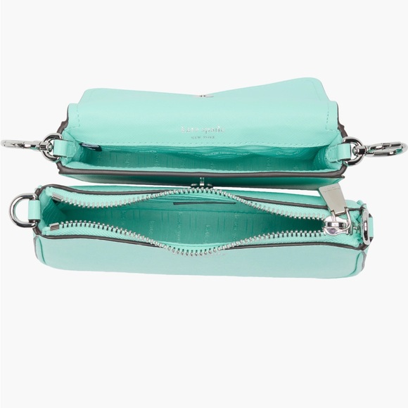 Kate Spade Double Up Ombré Saffiano Leather Crossbody Bag in Mint Liqueur NWT - Picture 4 of 8
